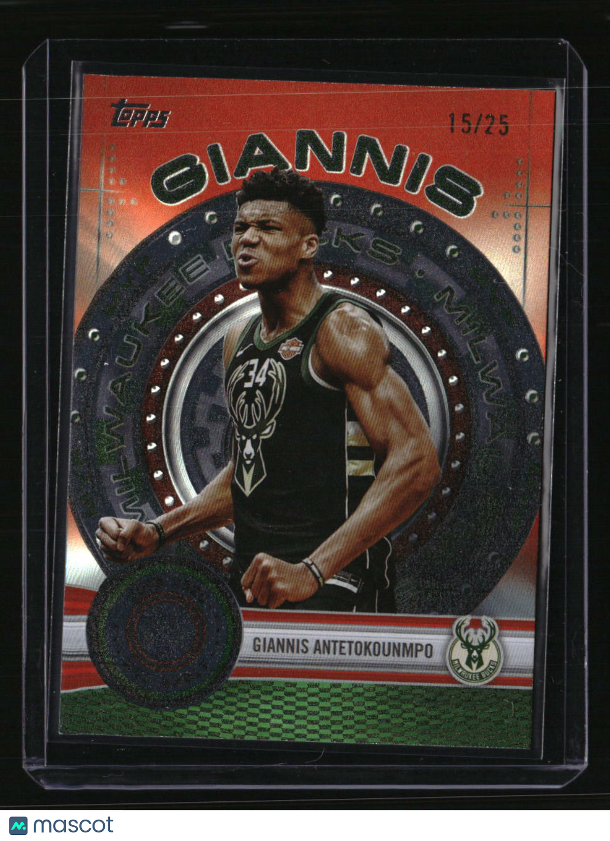 2025-26 Topps Giannis Antetokounmpo MVP Vault Orange Rainbow #/25