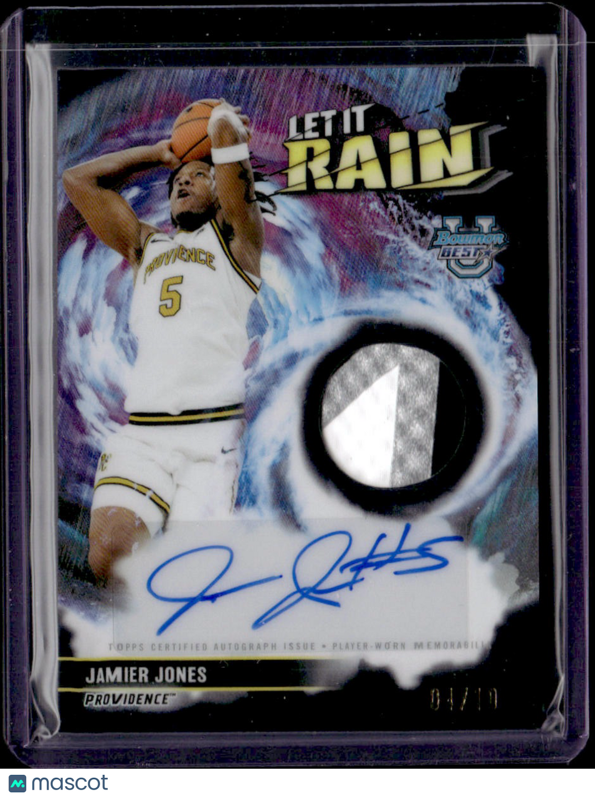 2025-26 Bowman's Best University Jamier Jones Let It Rain Relic Auto Black #/10