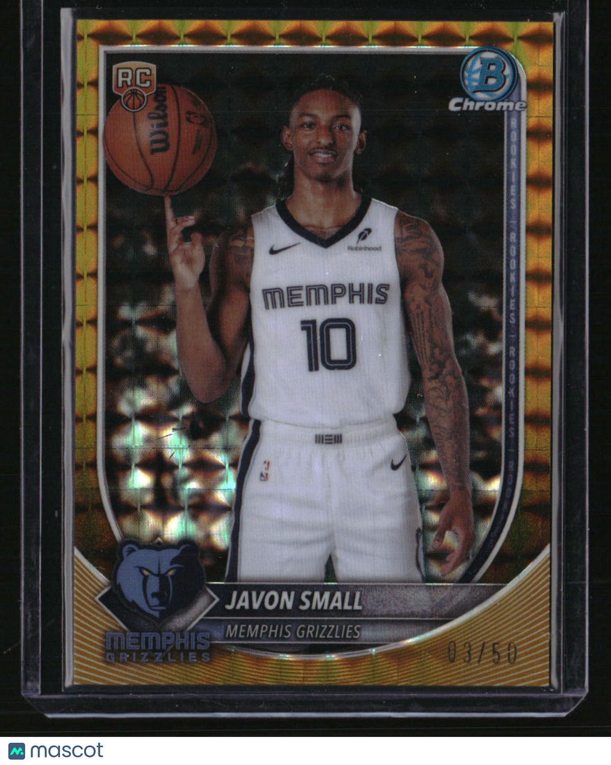 2025-26 Bowman Javon Small Chrome Gold Geometric #/50