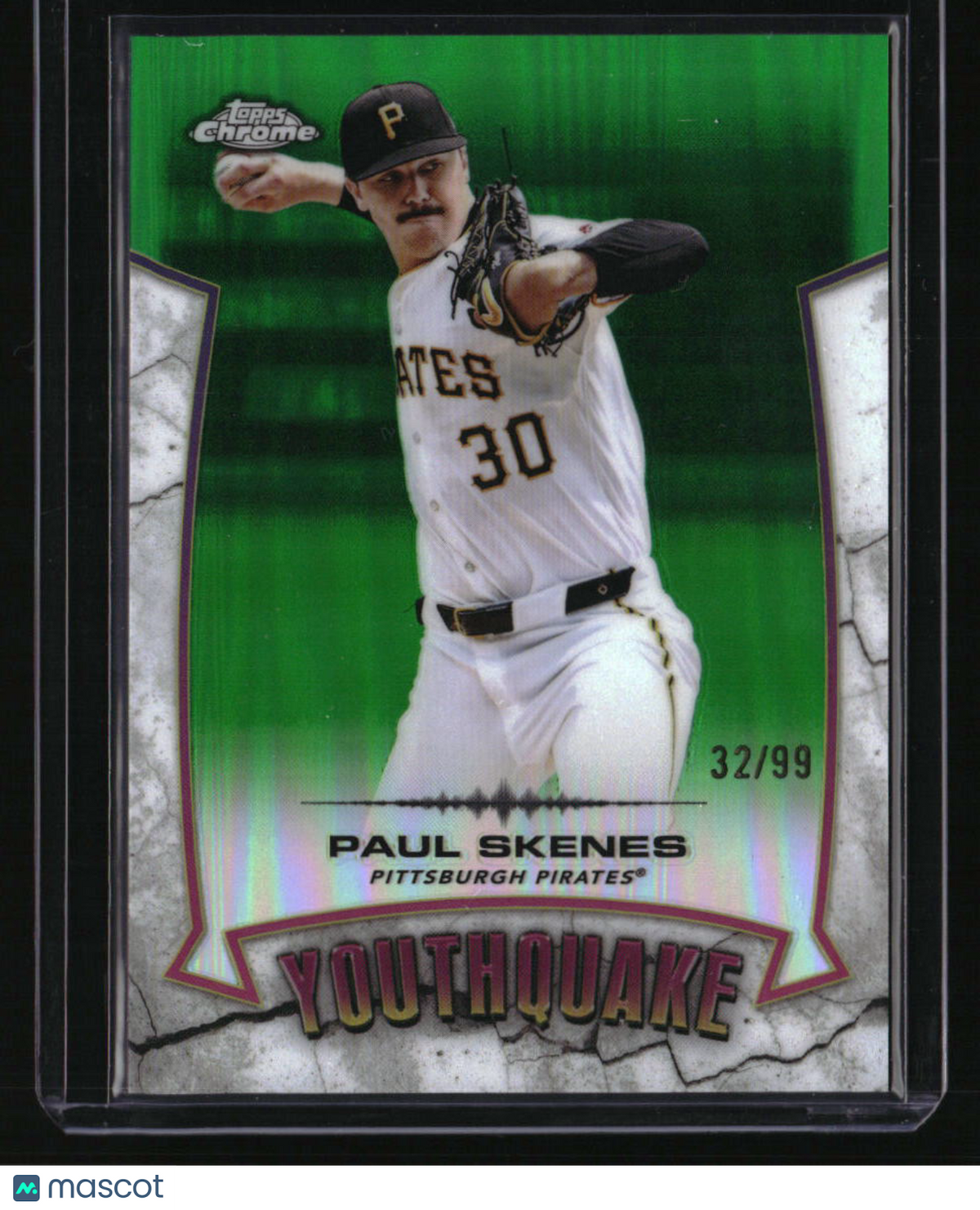 2025 Topps Chrome Paul Skenes YouthQuake Green Refractor #/99