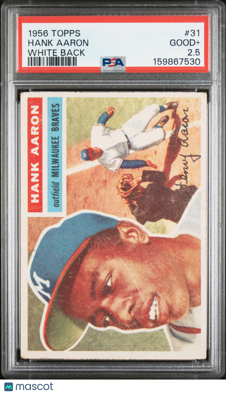 1956 Topps Hank Aaron White Back PSA 2.5