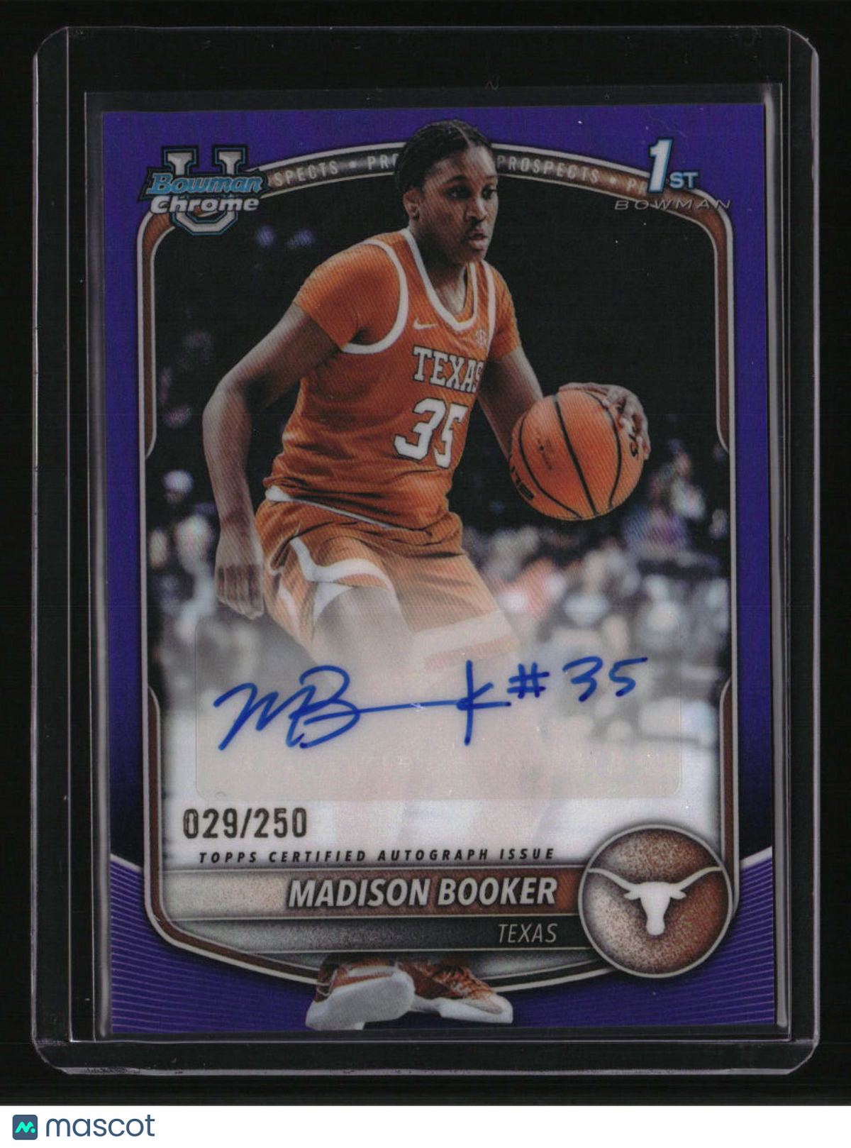2025-26 Bowman Madison Booker Chrome Prospect Autographs Purple Refractor #/250