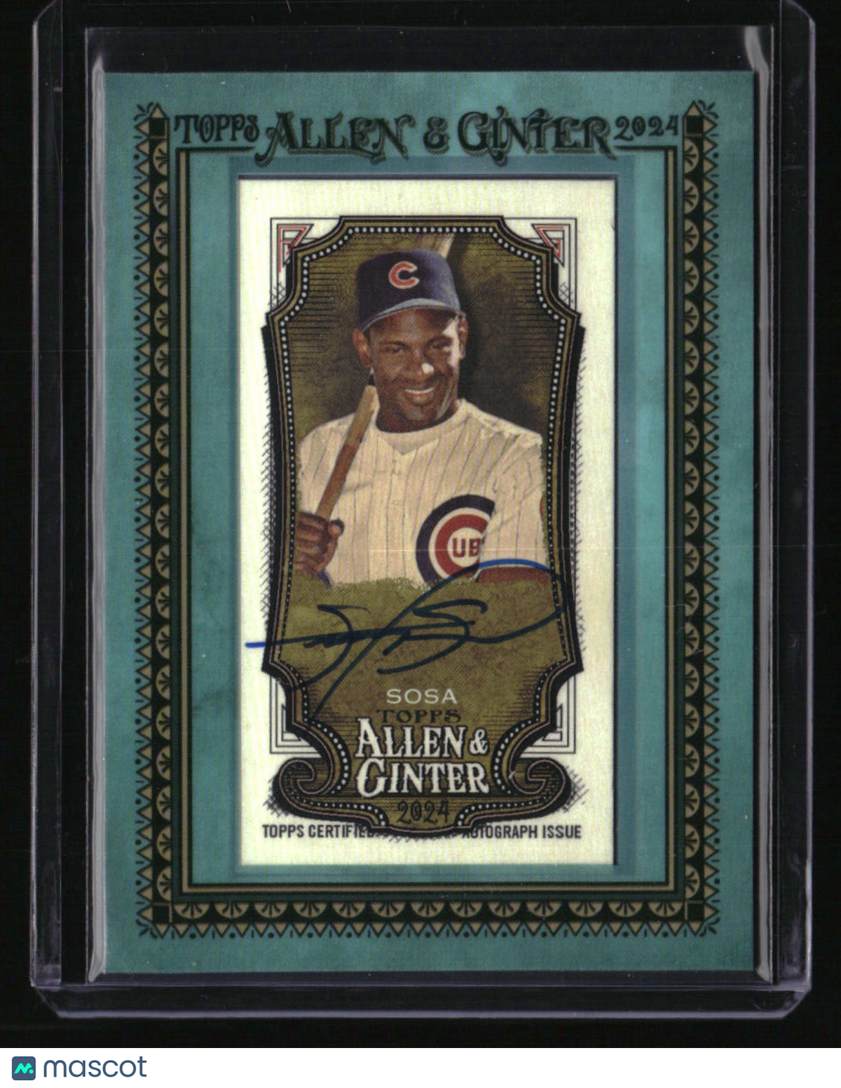 2024 Topps Allen &amp; Ginter Sammy Sosa Framed Mini Baseball Autographs Blue #/50