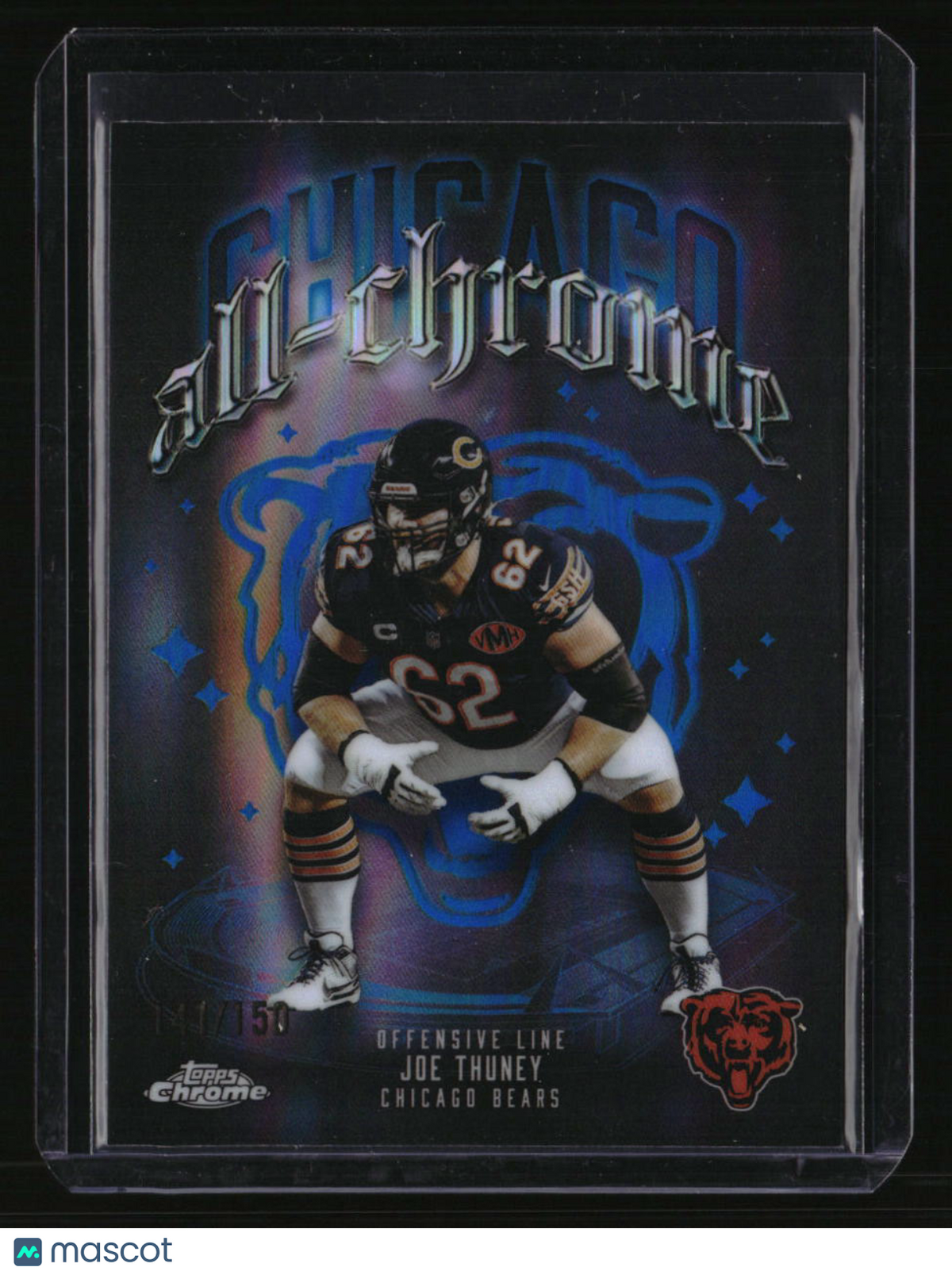 2025 Topps Chrome Joe Thuney All-Chrome Team Blue Refractor #/150