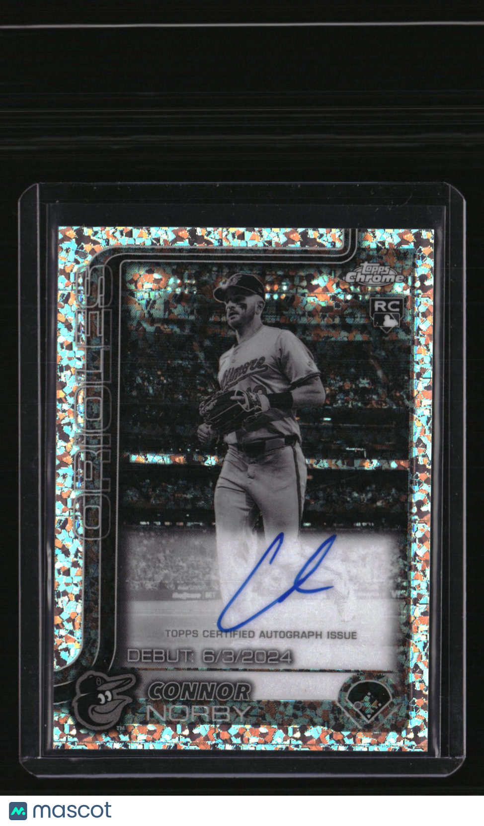 2025 Topps Chrome Update Connor Norby Auto Black & White Mini-Diamond