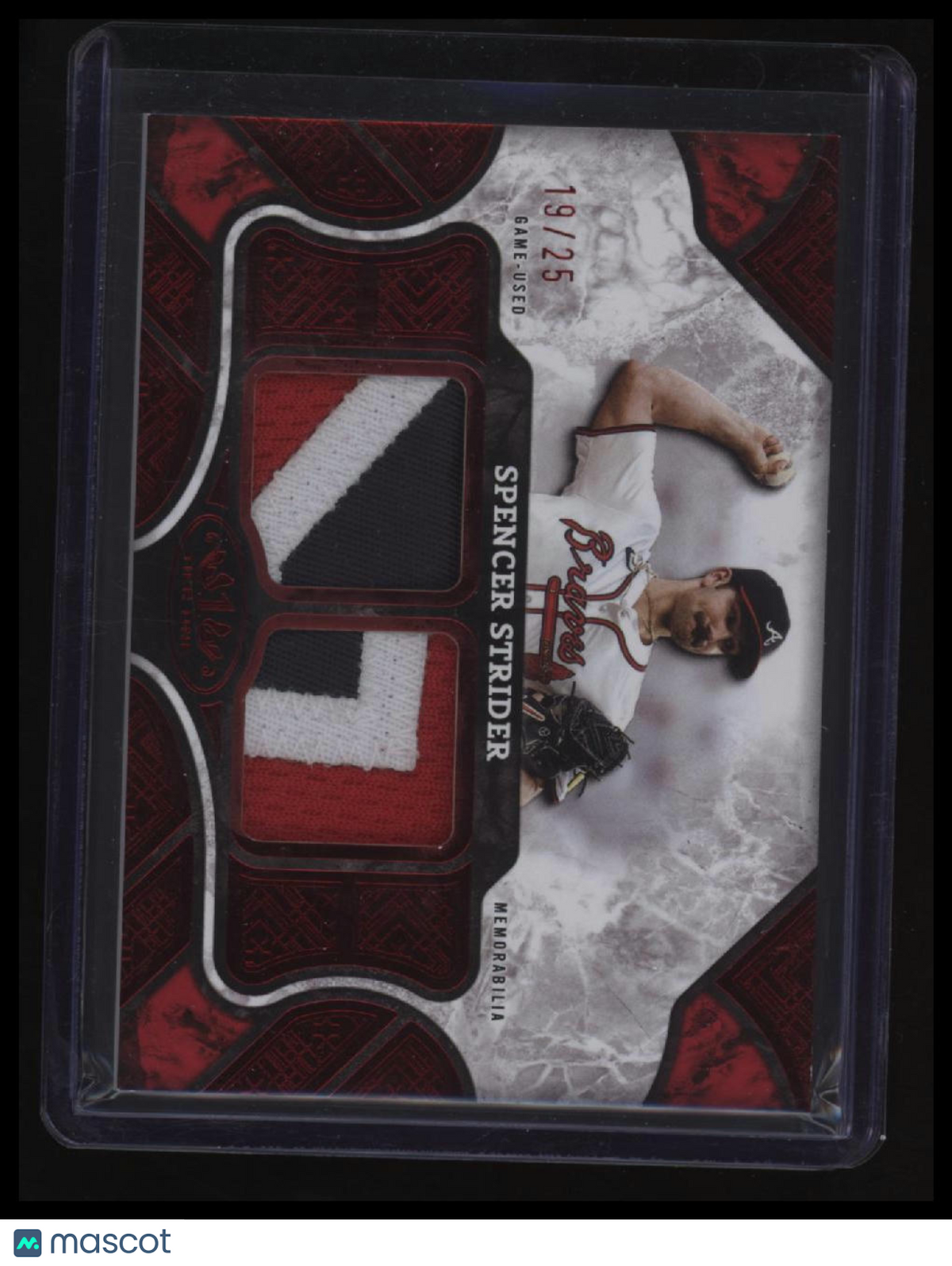 2025 Topps Tier One Spencer Strider Tier One Relics Red Dual Patch #/25