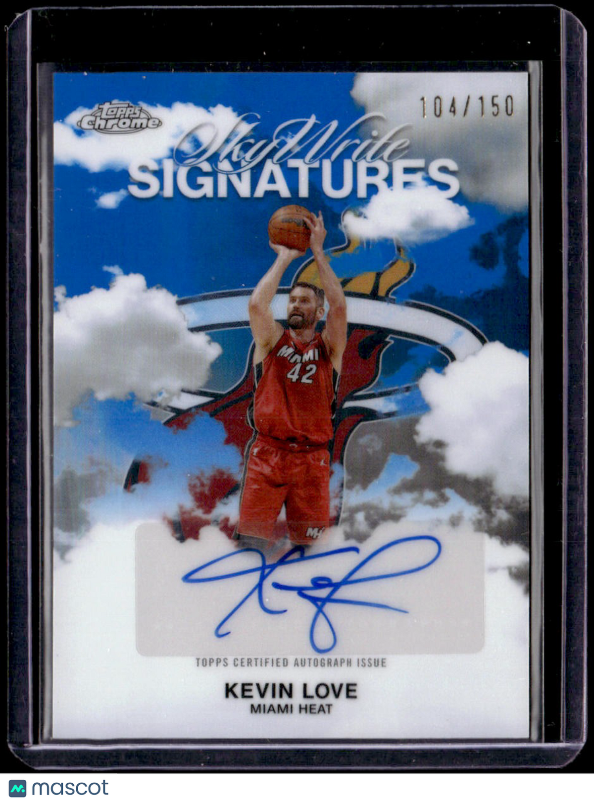 2025-26 Topps Chrome Kevin Love Sky Write Signatures Blue Refractor #/150