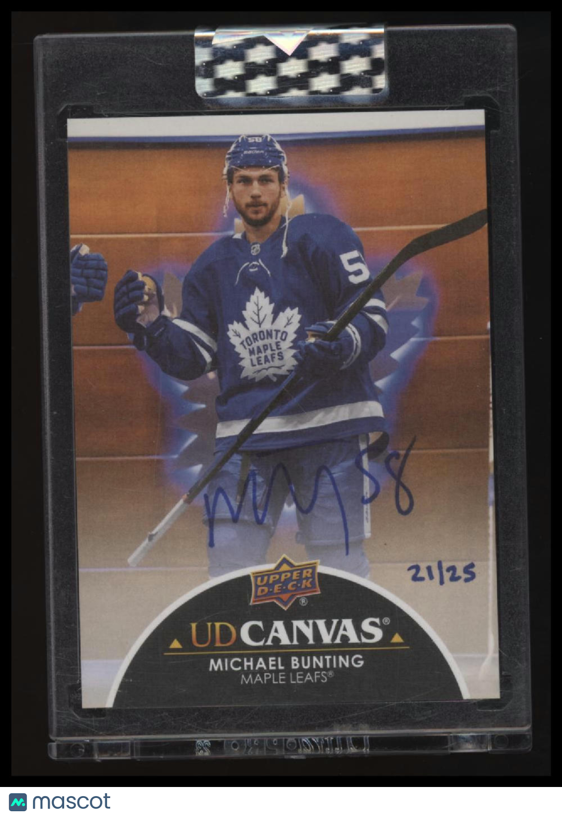 2022-23 Upper Deck Clear Cut Michael Bunting 2021-22 Canvas Signatures #/25