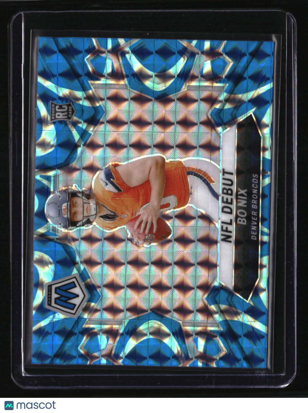 2024 Panini Mosaic Bo Nix Mosaic Reactive Blue