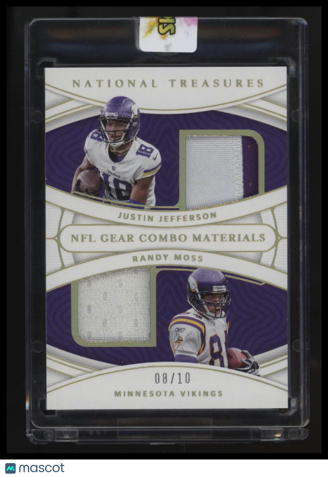 2021 National Treasures Jefferson / Moss NFL Gear Combo Materials Holo Gold #/10
