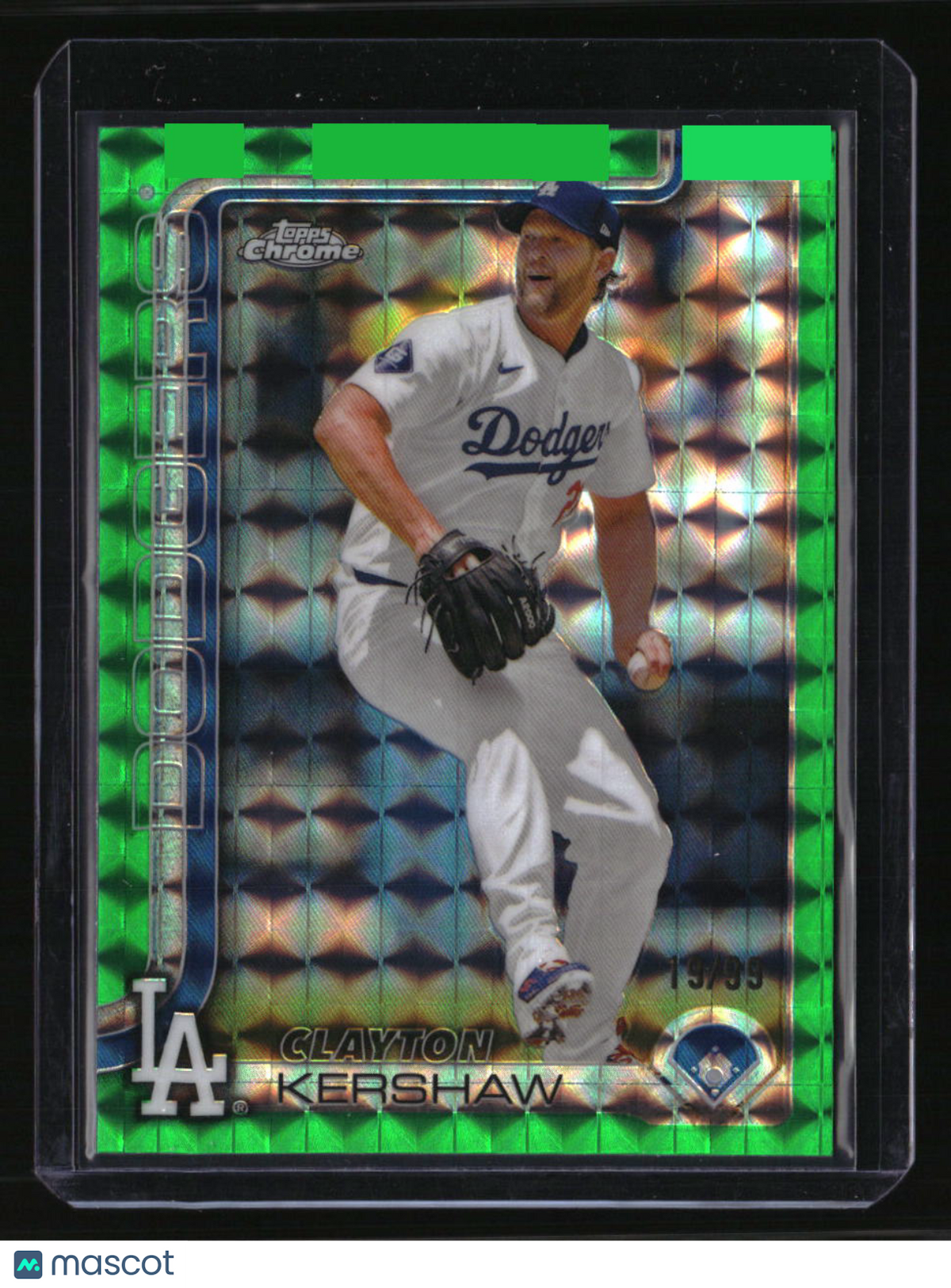 2025 Topps Chrome Clayton Kershaw Green Geometric Refractors #/99