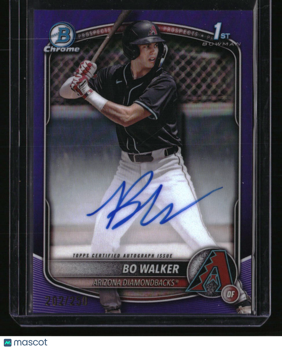 2025 Bowman Bo Walker Chrome Prospect Autographs Purple Refractor #/250