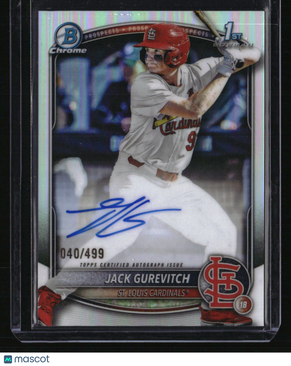 2025 Bowman Draft Jack Gurevitch Chrome Prospect Autographs Refractor #/499