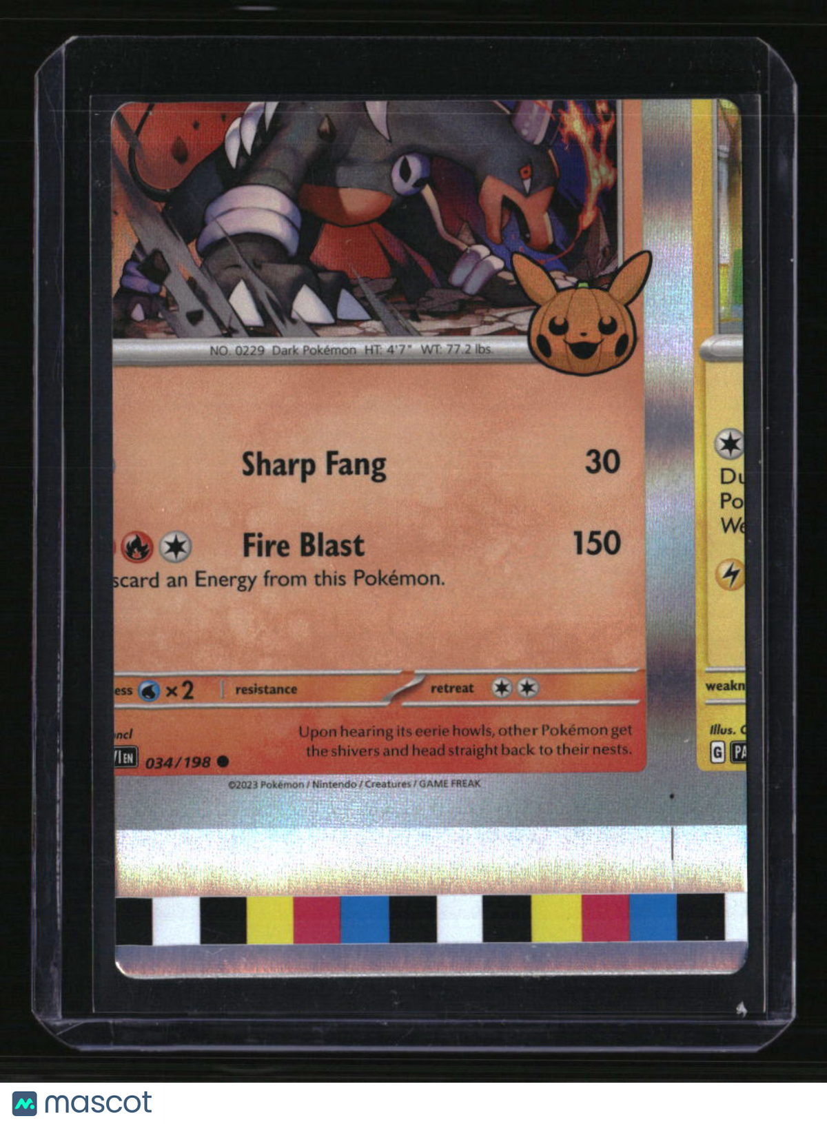 Pokemon Miscut Edge of Sheet Halloween Booster Bundle 2023 Houndoom
