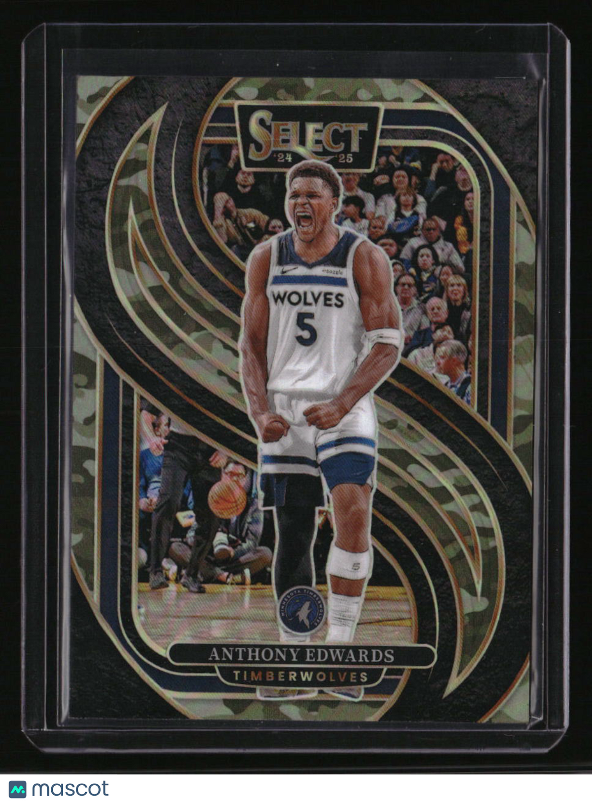 2024-25 Panini Select Anthony Edwards Green Camo Prizm #/125