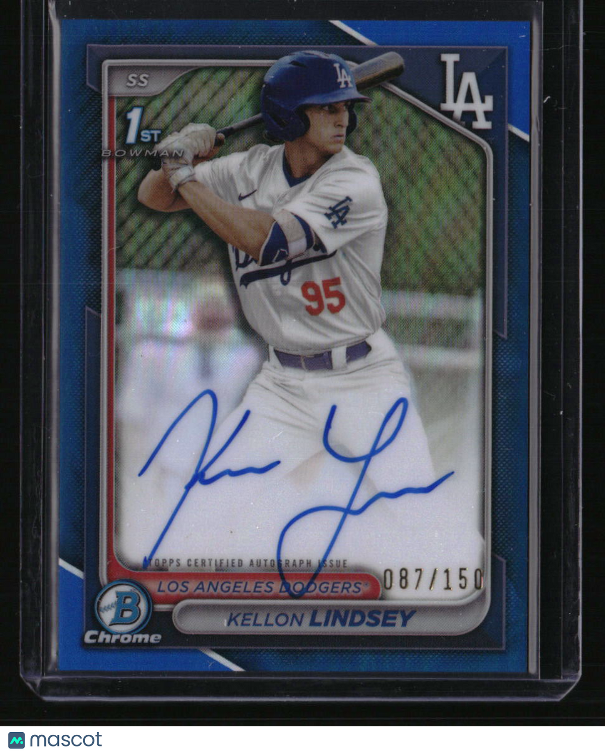 2024 Bowman Draft Kellon Lindsey Chrome Prospect Autographs Blue Refractor #/150