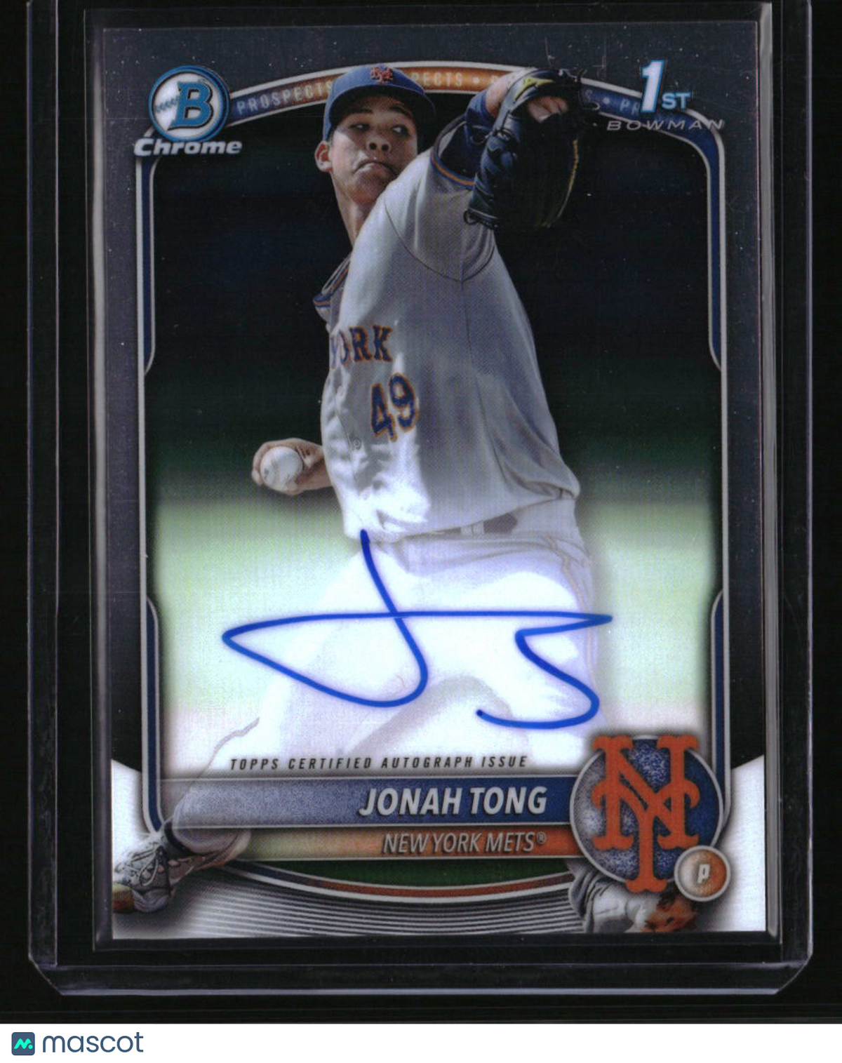 2025 Bowman Jonah Tong Chrome Prospect Autographs