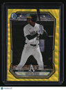 2026 Bowman Leo De Vries Chrome Prospects Yellow Wave Refractor #/75