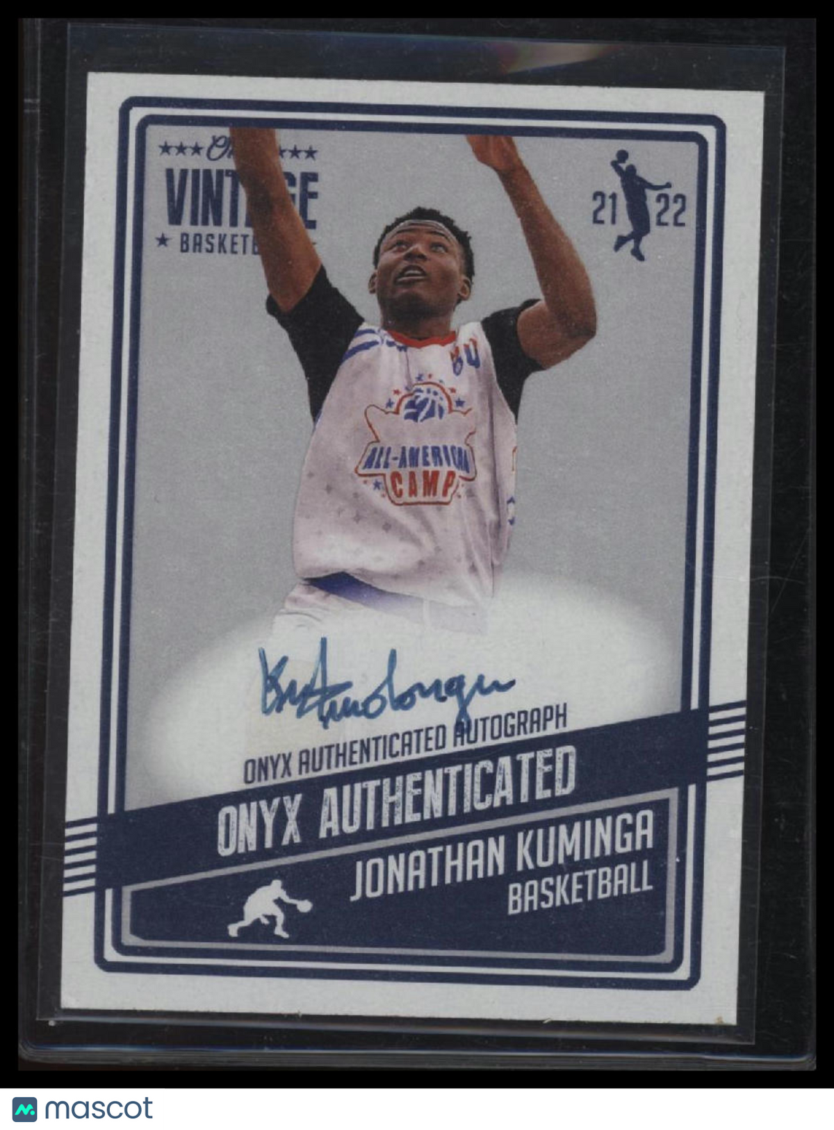 2021-22 Onyx Vintage Jonathan Kuminga Blue Signatures