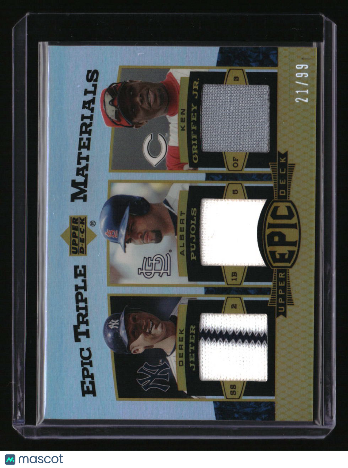 2006 Upper Deck Epic Jeter / Pujols / Griffey Jr. Triple Materials #/99