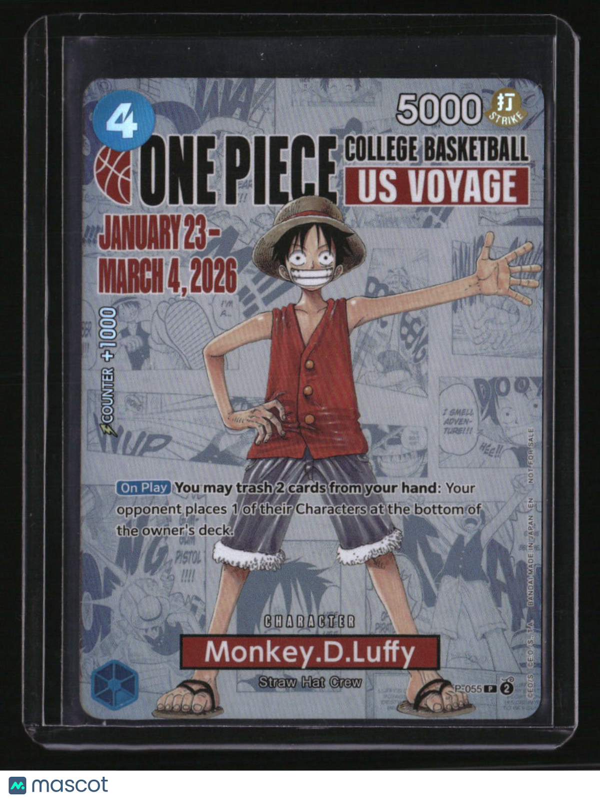 One Piece Promotion Cards Monkey.D.Luffy (055) (College Basketball US Voyage)