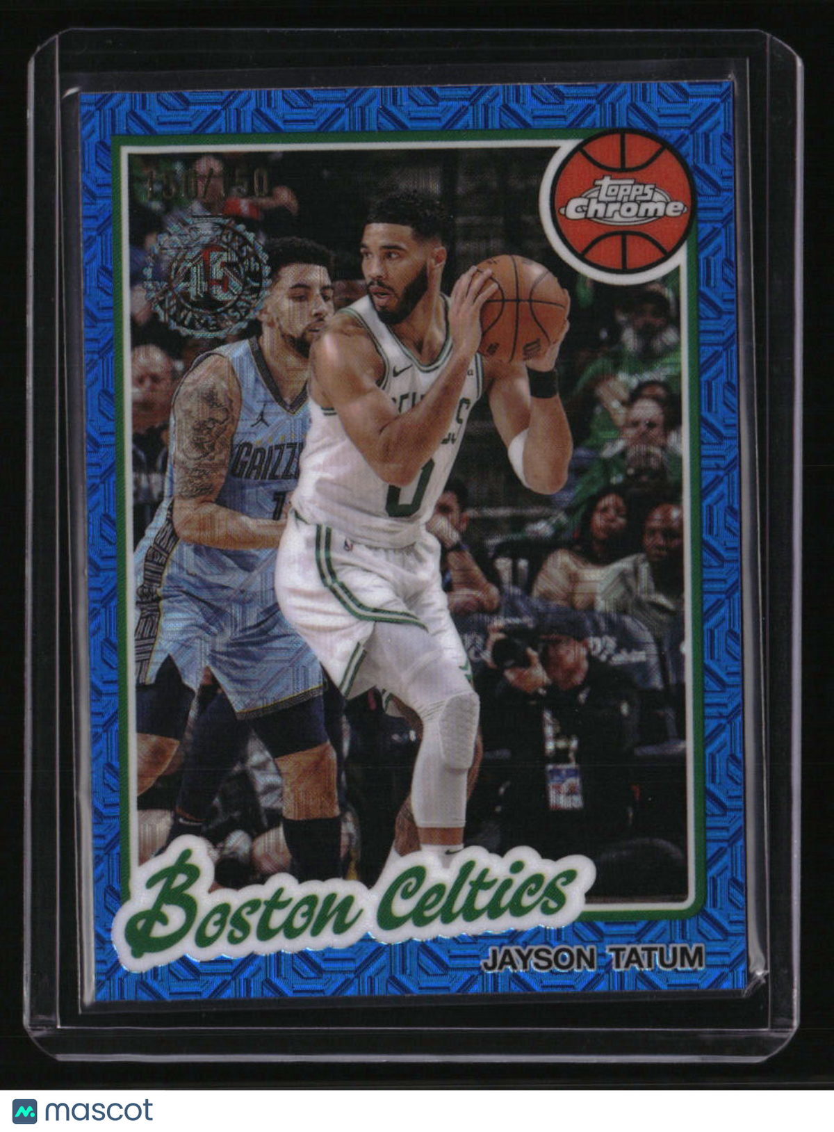 2025-26 Topps Jayson Tatum 1980-81 Chrome Basketball Blue Mojo Refractor #/150