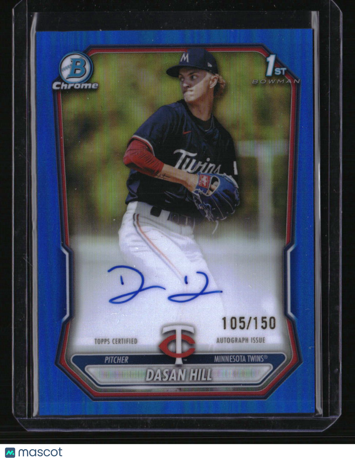 2026 Bowman Dasan Hill Chrome Prospect Autographs Blue Refractors #/150