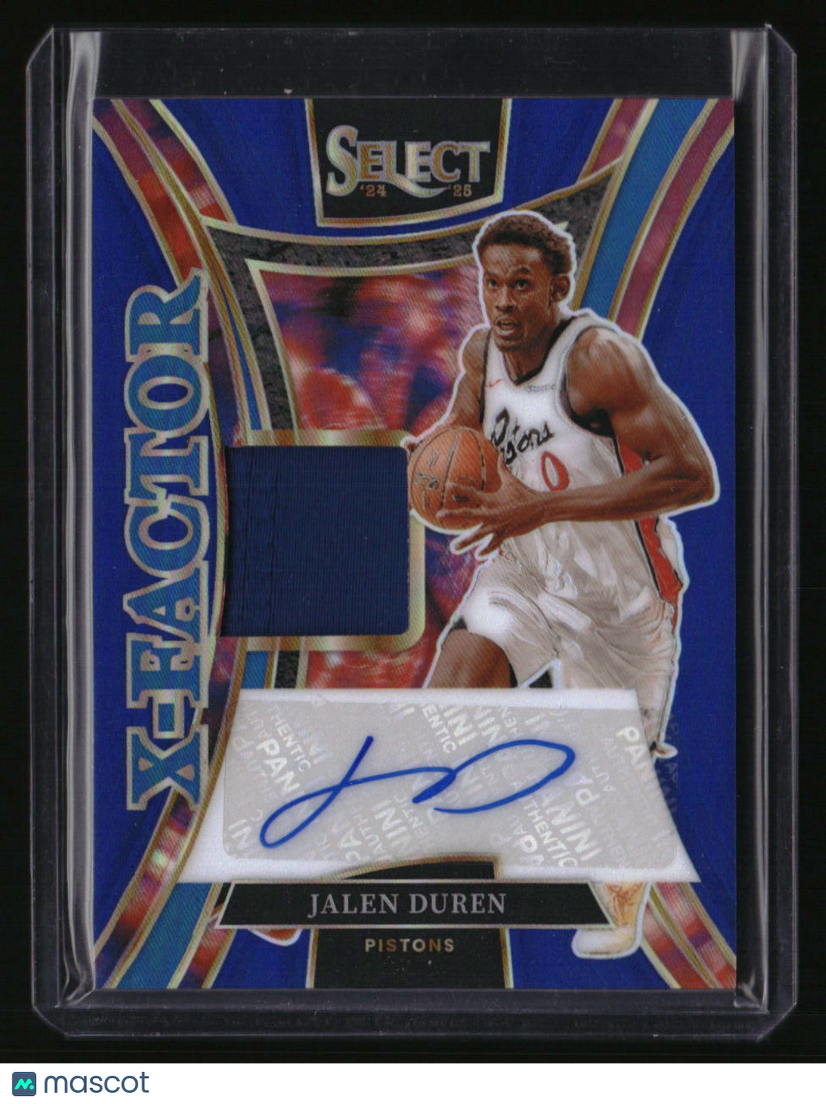 2024-25 Panini Select Jalen Duren X-Factor Memorabilia Signatures Blue #/49