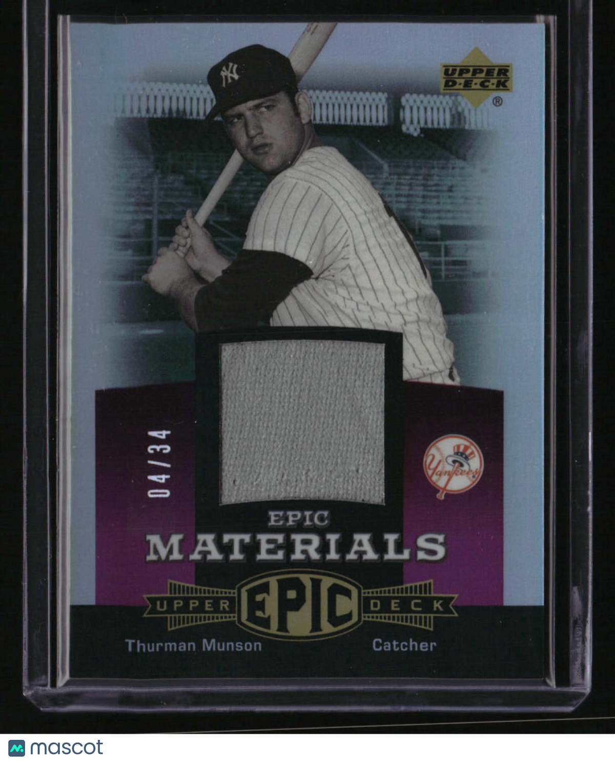 2006 Upper Deck Epic Thurman Munson Materials Dark Purple #/34