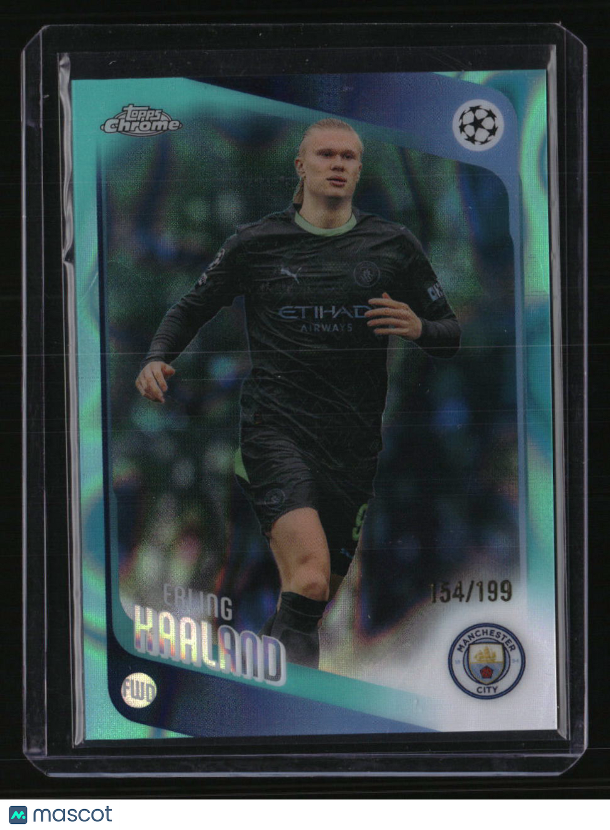 2025-26 Topps Chrome UEFA CC Erling Haaland Aqua Lava Refractor #/199