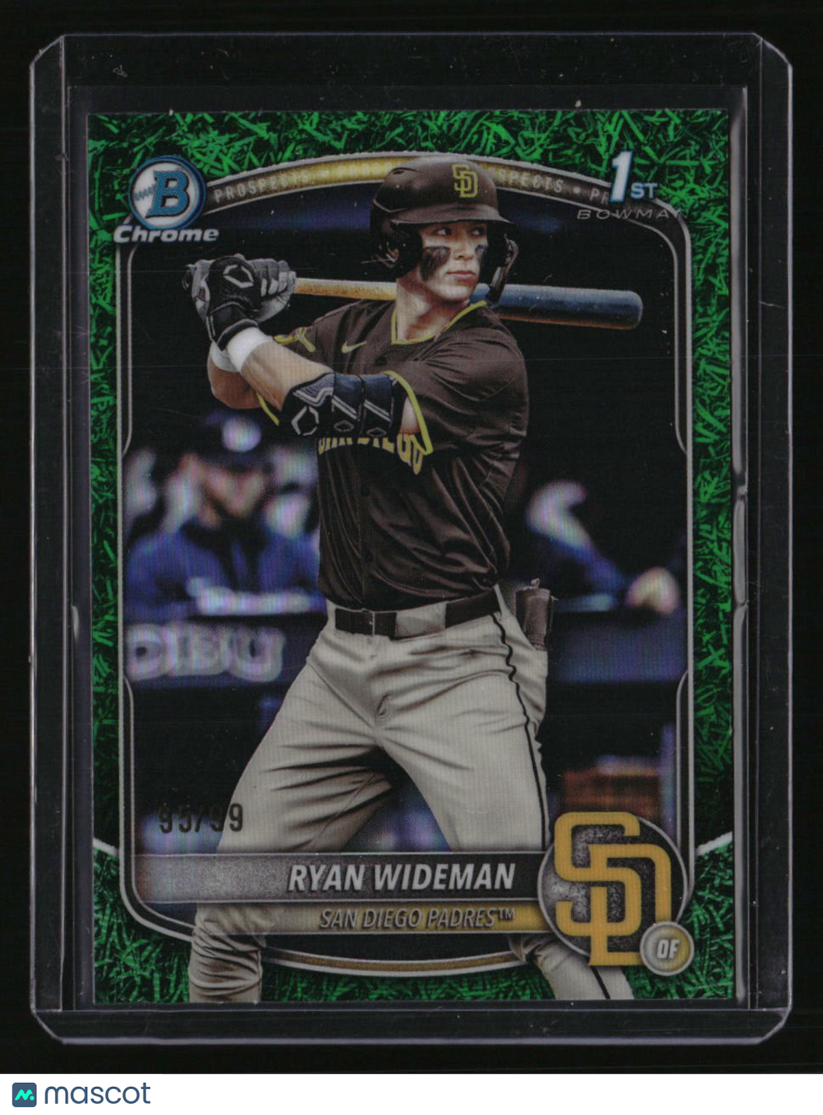 2025 Bowman Draft Ryan Wideman Chrome Green Grass Refractor #/99