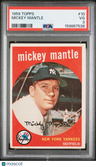1959 Topps Mickey Mantle PSA 3