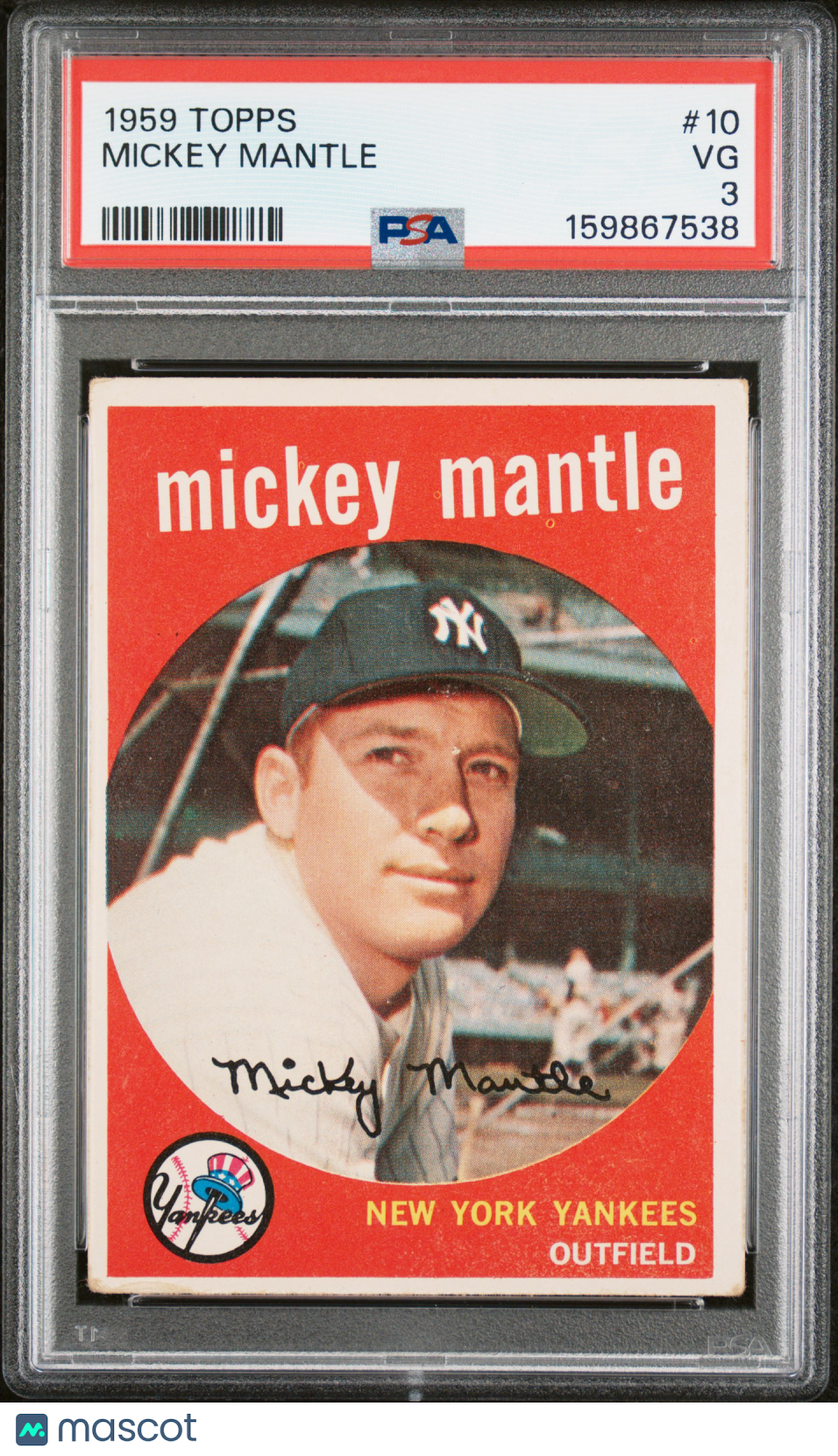 1959 Topps Mickey Mantle PSA 3