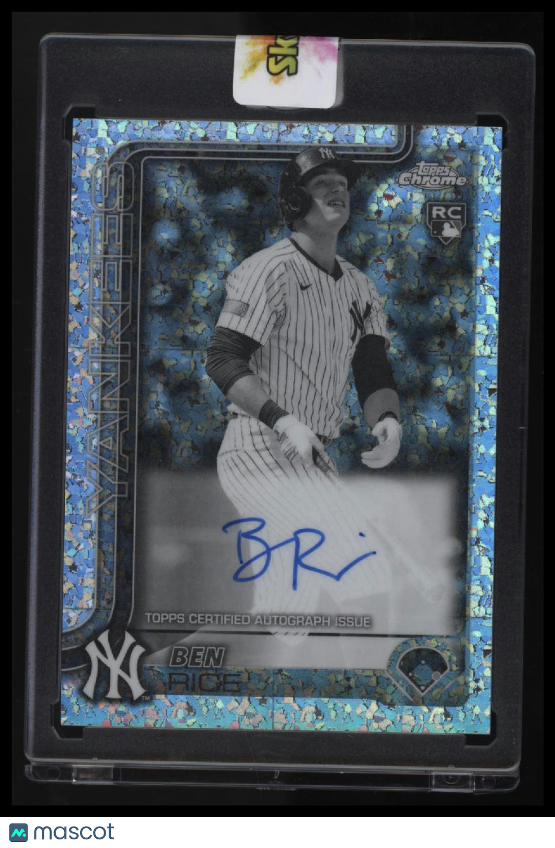 2025 Topps Chrome Ben Rice Rookie Autographs Black & White Mini-Diamond