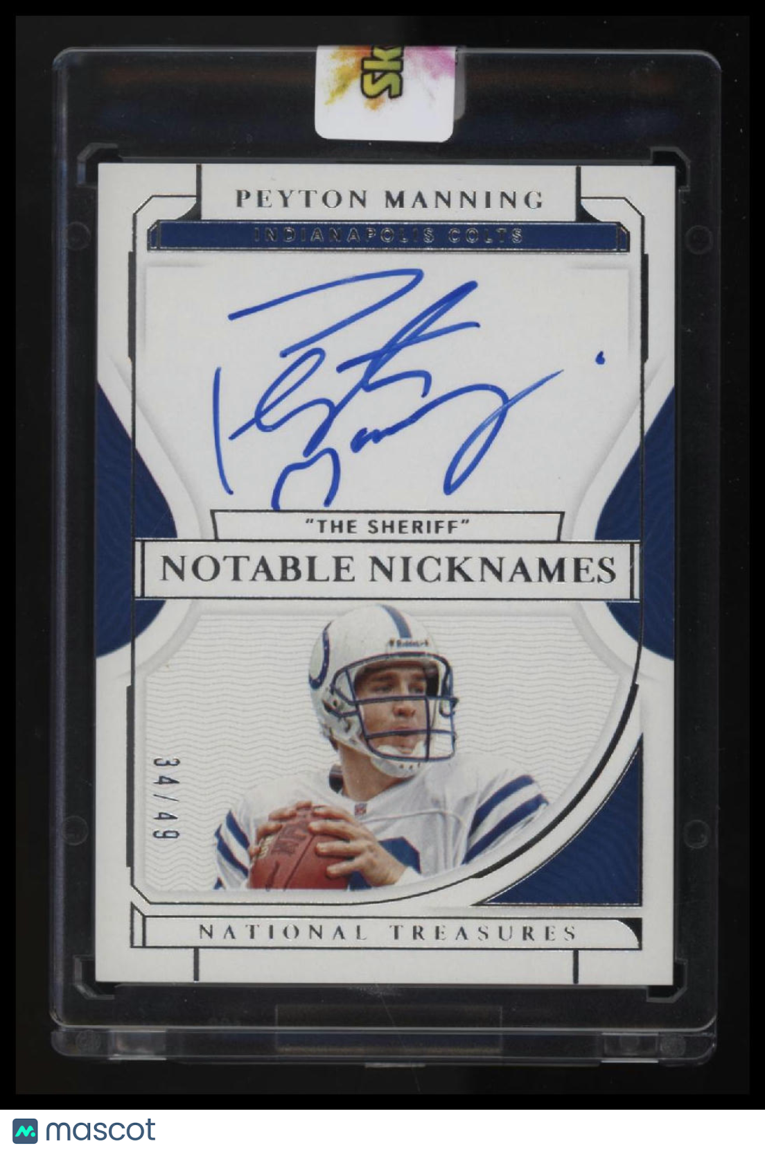 2021 Panini National Treasures Peyton Manning Notable Nicknames #/49