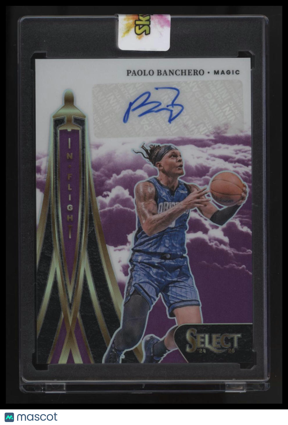 2024-25 Panini Select Paolo Banchero In Flight Signatures Purple Prizms #/75
