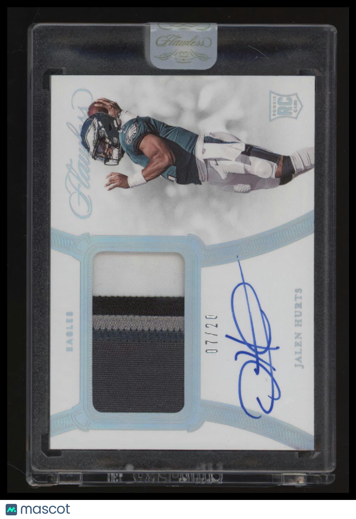2020 Panini Flawless Jalen Hurts Rookie Patch Autographs Silver #/20