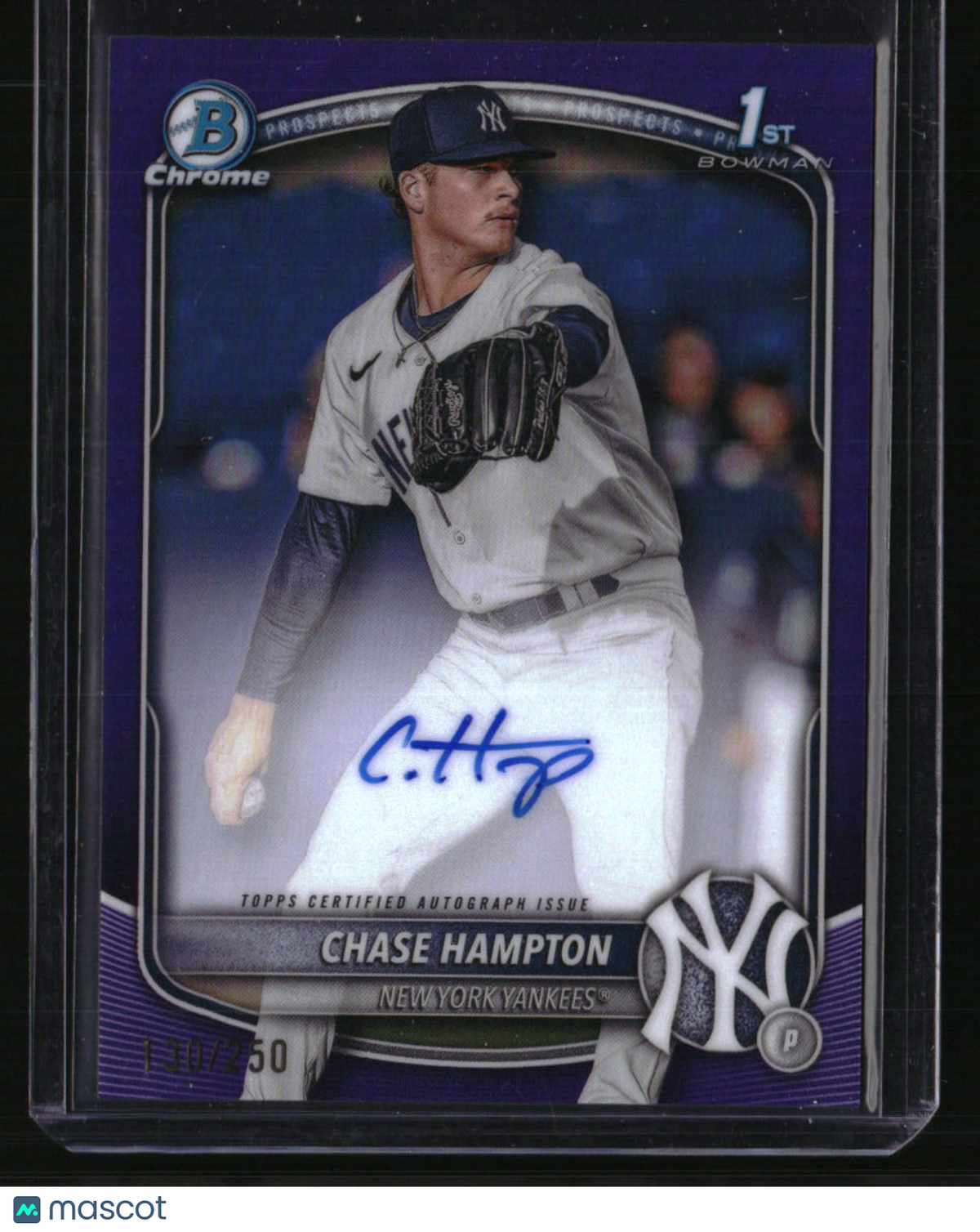 2025 Bowman Chrome Chase Hampton Prospect Autographs Purple #/250