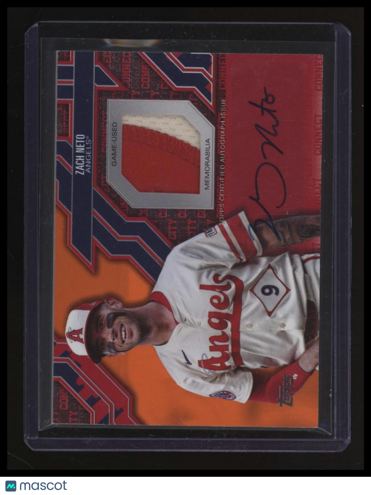 2025 Topps Zach Neto City Connect Swatch Auto Relics Orange (Series One) #/25