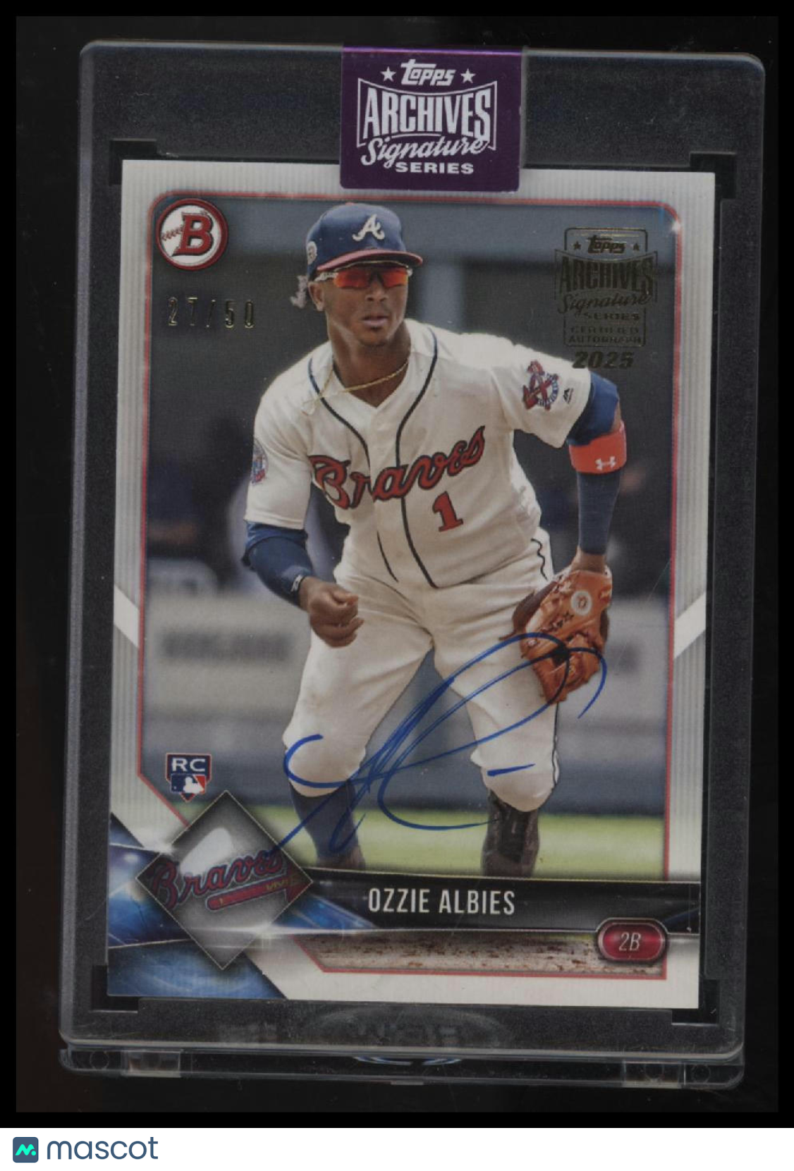 2025 Topps Signature Series Certified Autographs Ozzie Albies #/50 2018 Bowman