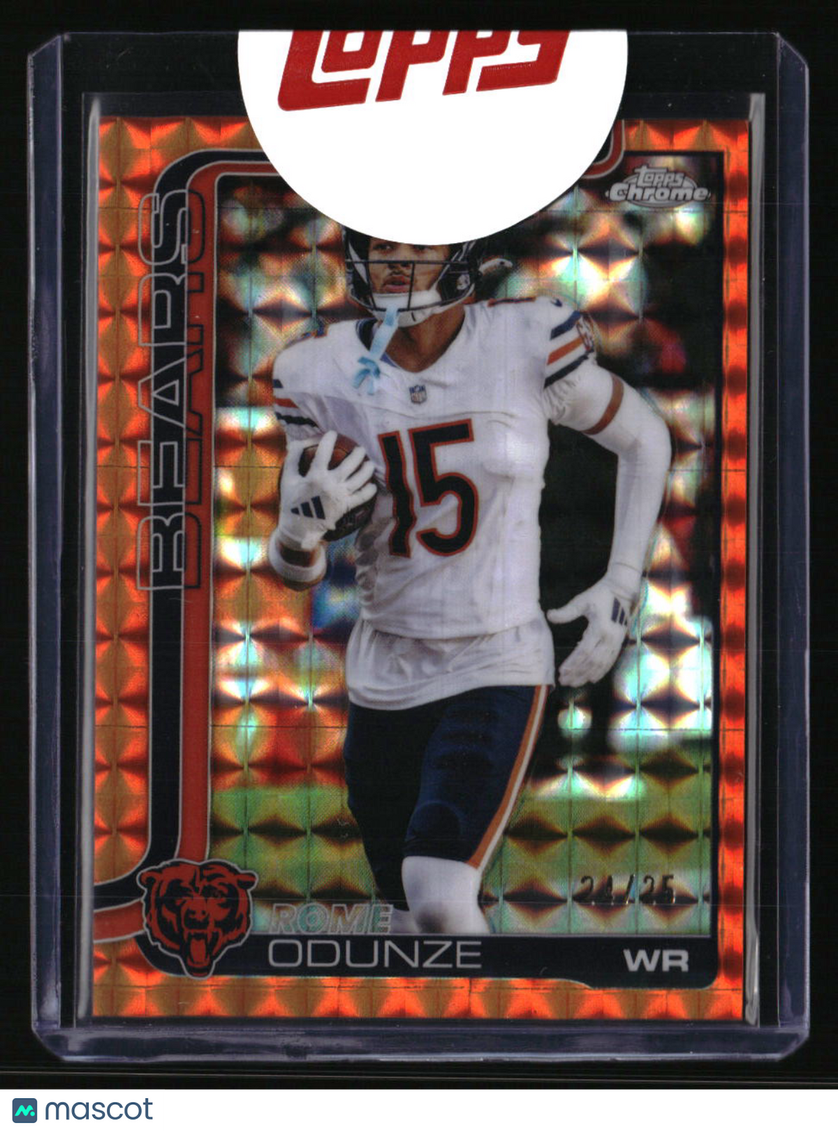 2025 Topps Chrome Rome Odunze Orange Geometric Refractor #/25