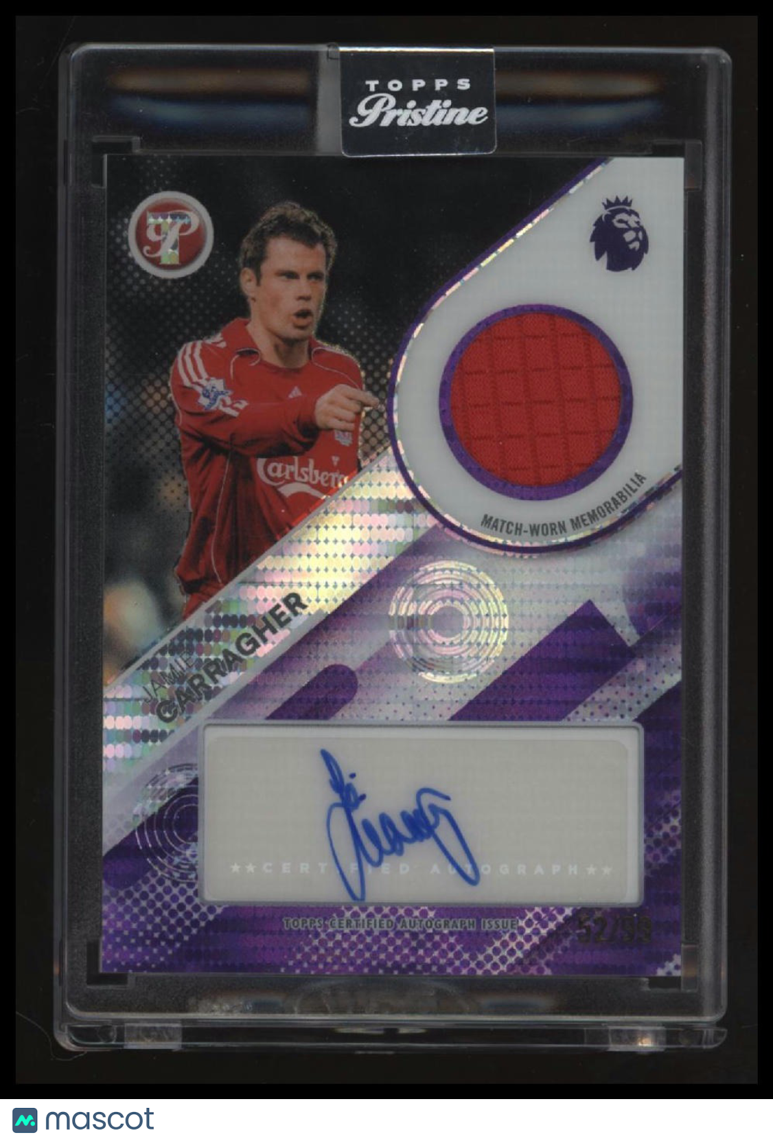 2026 Topps Pristine Premier League Jamie Carragher Purple Pulsar Auto #/99