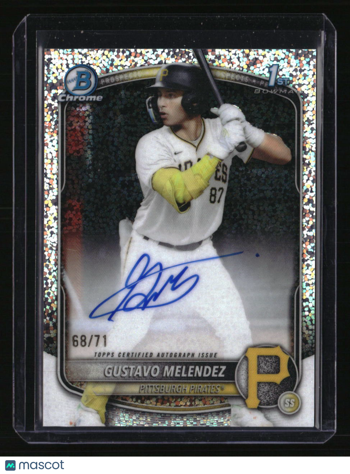 2025 Bowman Draft Gustavo Melendez Chrome Prospect Autographs Sparkle #/71