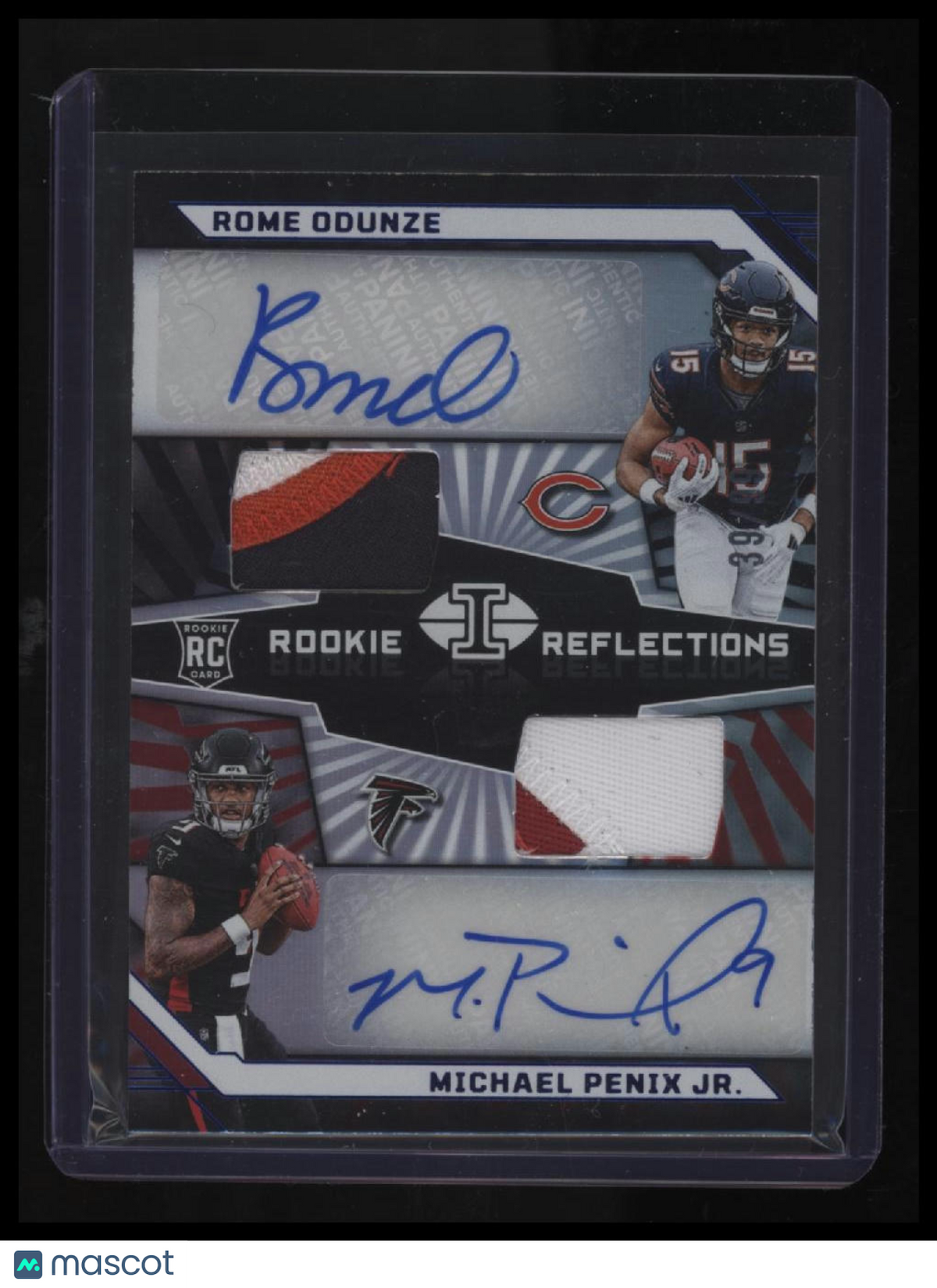 2024 Panini Illusions Rome Odunze / Michael Penix Jr. Ref. Dual Patch Auto Blue