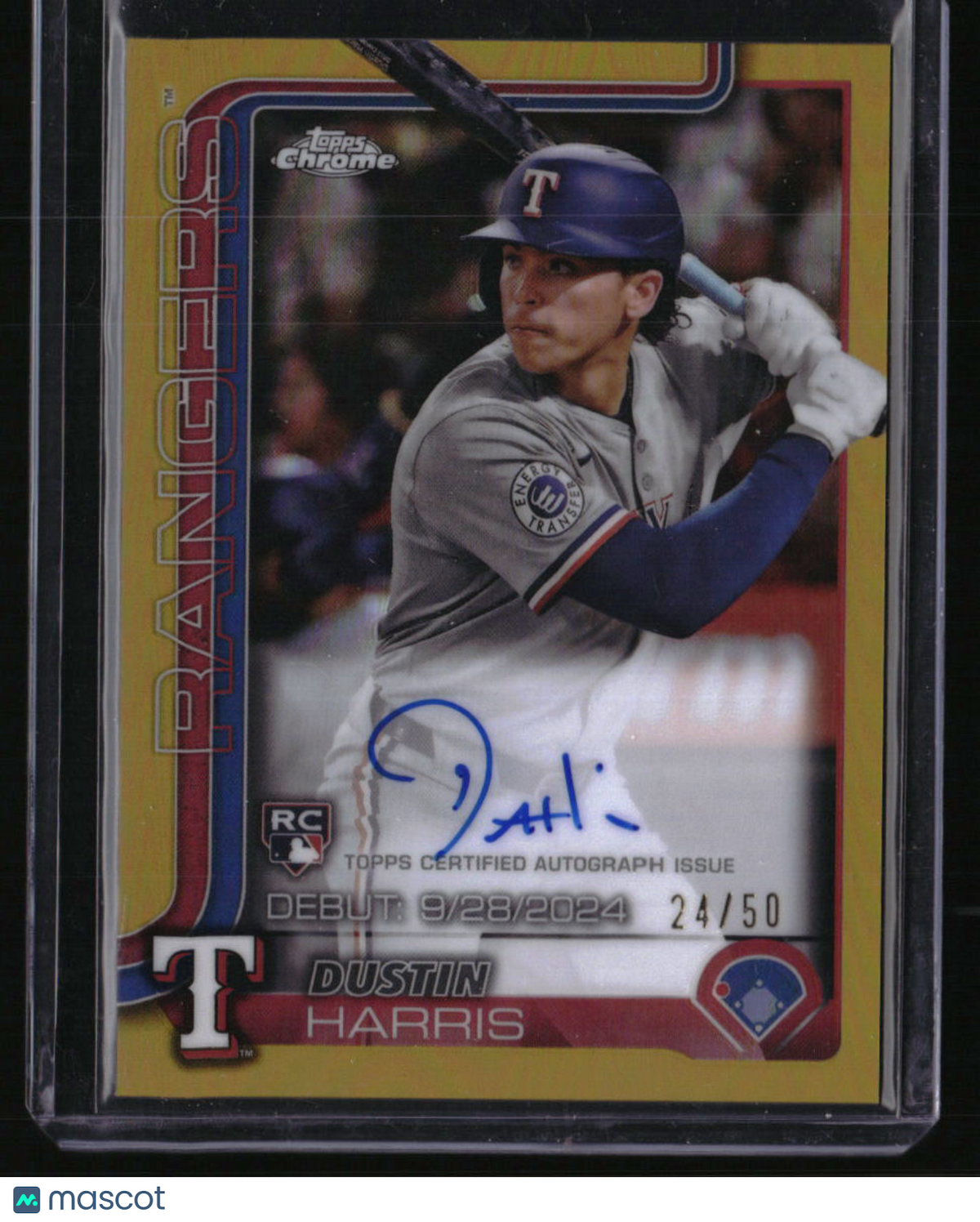 2025 Topps Chrome Update Dustin Harris Rookie Debut Autographs Gold #/50
