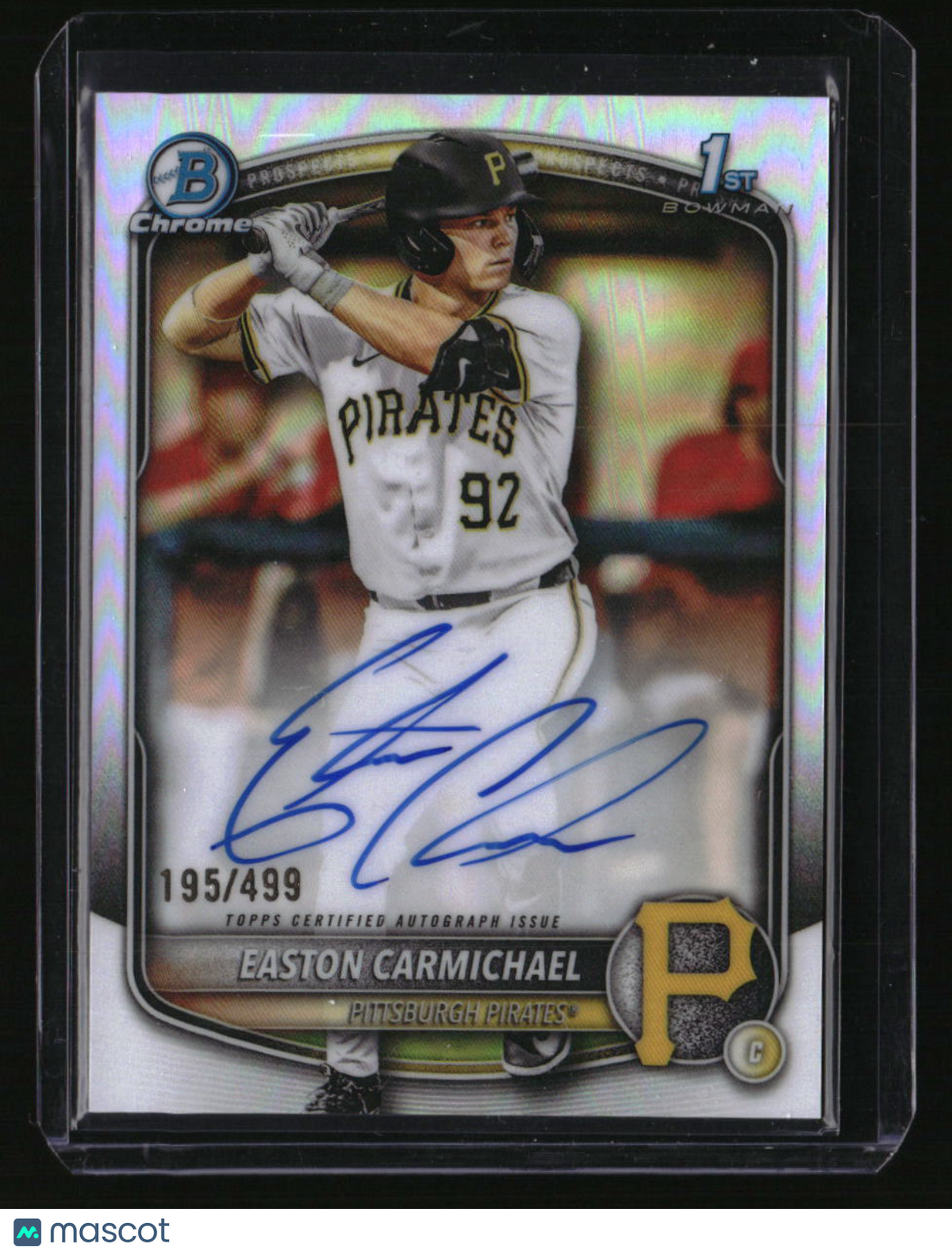 2025 Bowman Draft Easton Carmichael Chrome Prospect Autographs Refractor #/499