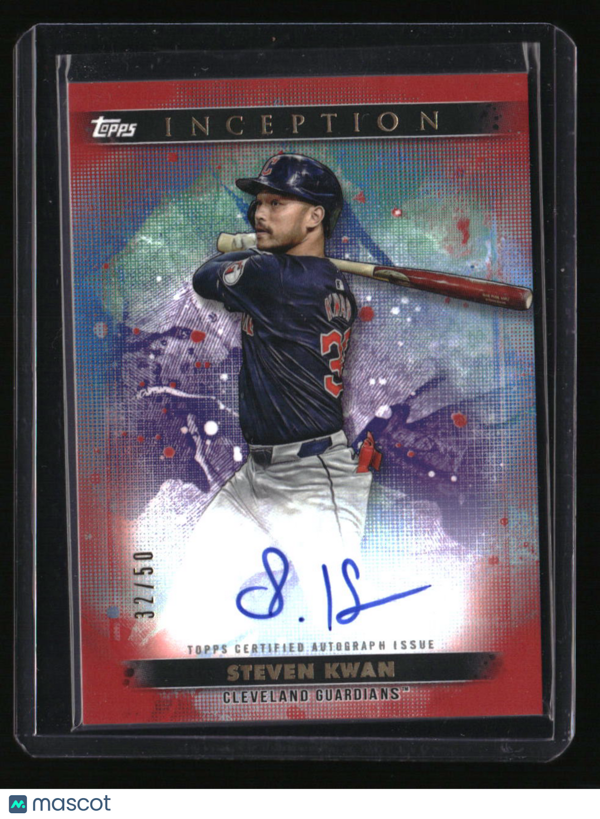 2024 Topps Inception Steven Kwan Rookie and Emerging Star Autographs Red #/50