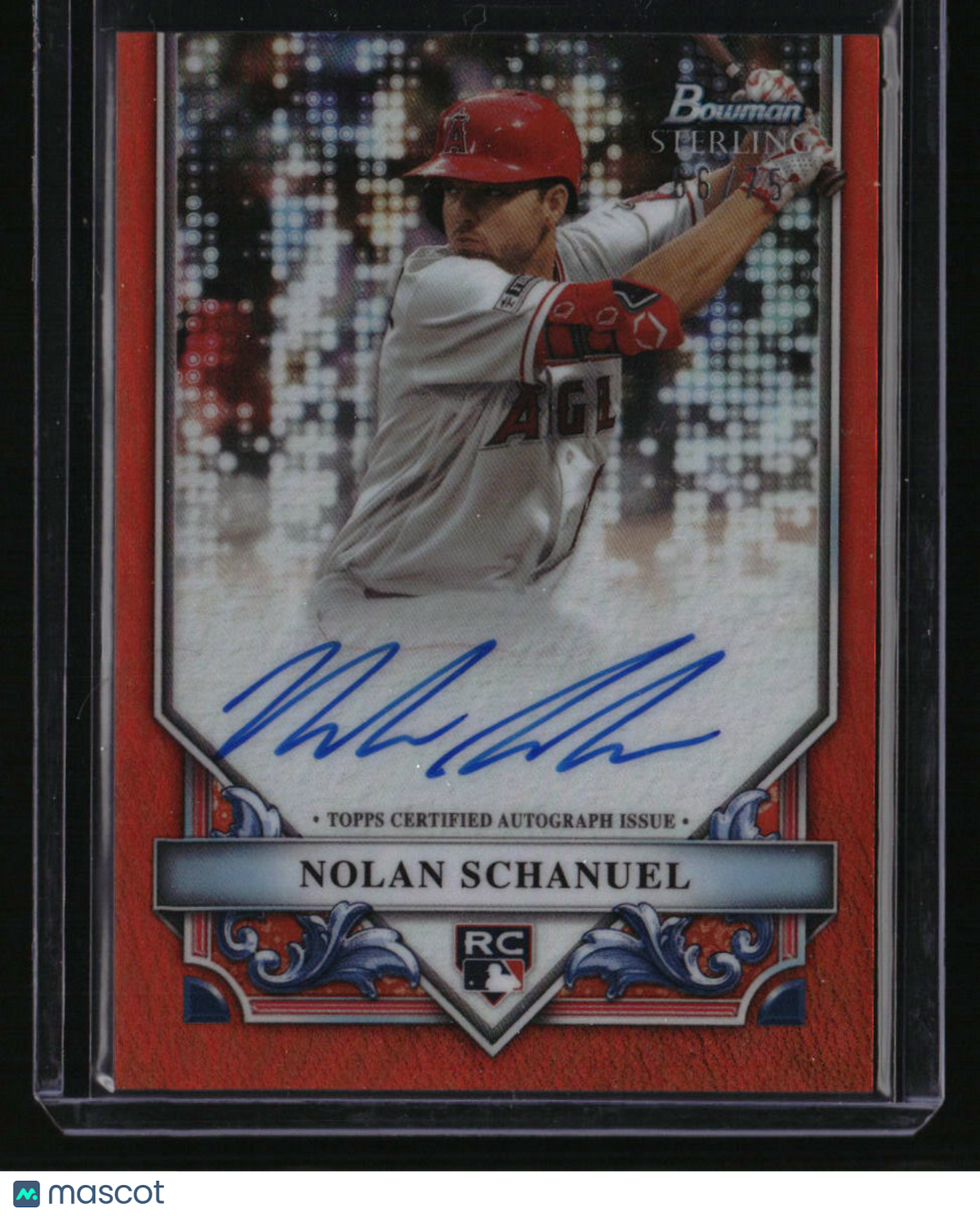 2024 Bowman Sterling Nolan Schanuel Rookie Autographs Orange Refractor #/75