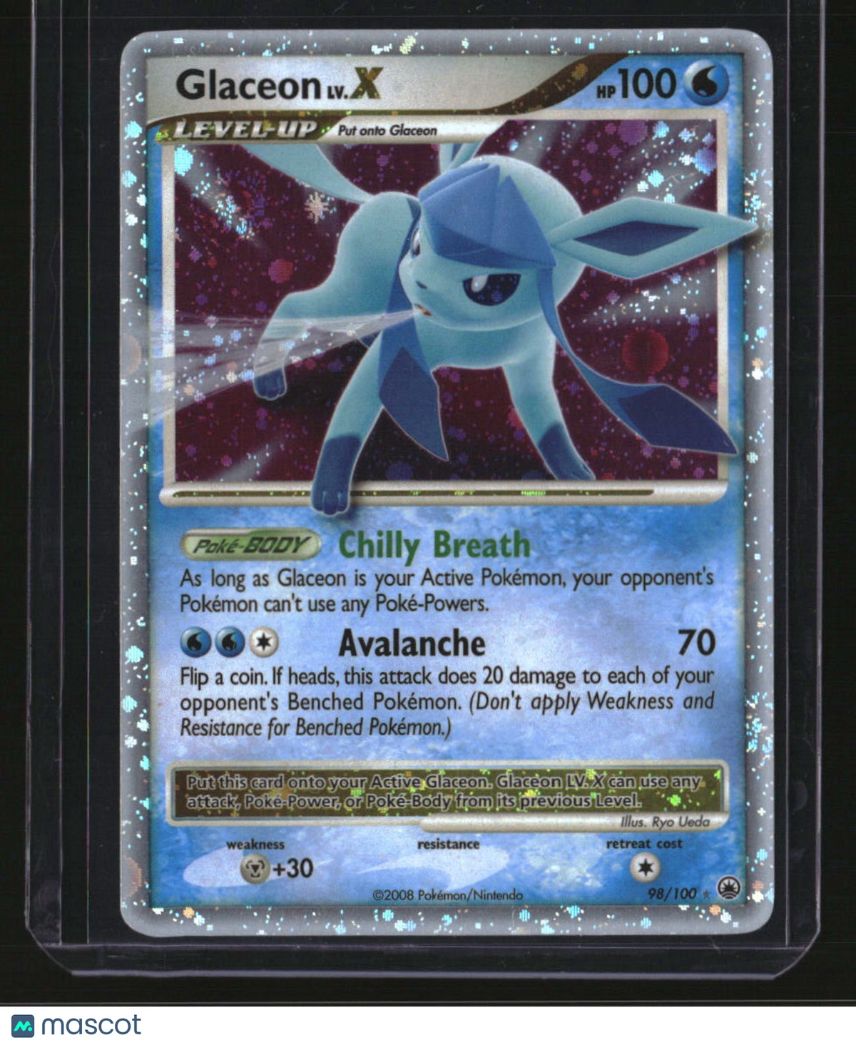 Majestic Dawn Glaceon LV.X Binder Copy w/ Really Nice Swirl