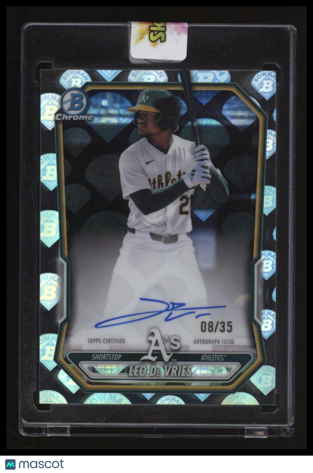 2026 Bowman Leo De Vries Chrome Prospect Autographs Bowman LogoFractors #/35